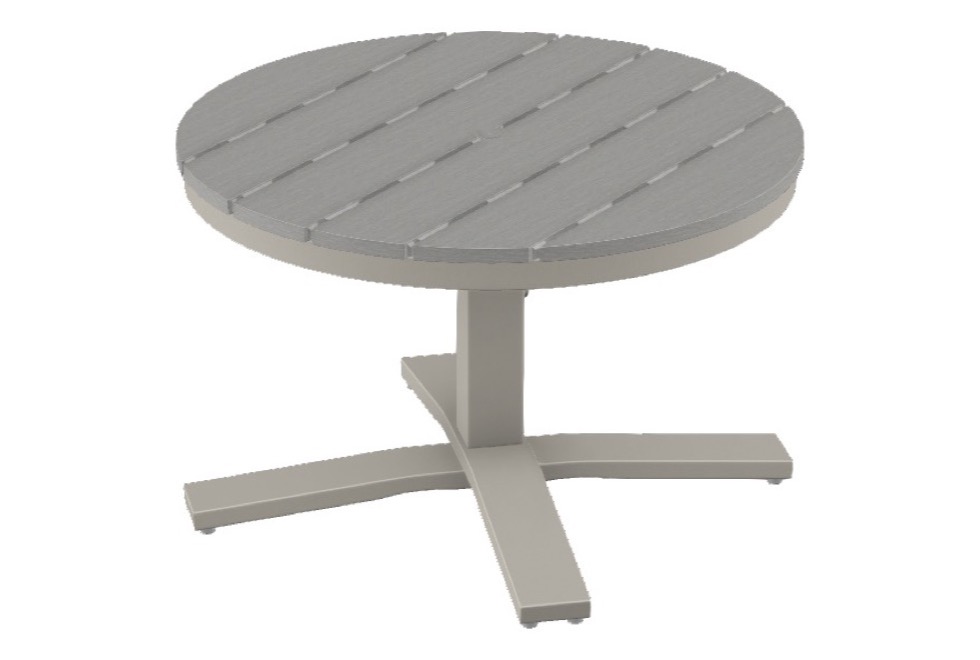 30" Round End Table Height Pedestal Table w/ hole