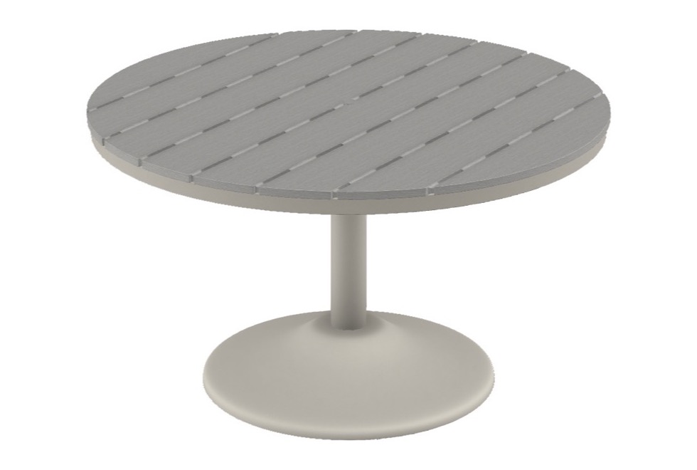 48" Round Dining Height Weighted Pedestal Table w/ hole