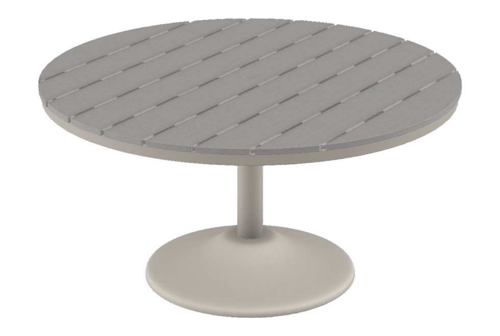 54" Round Dining Height Weighted Pedestal Table w/ hole