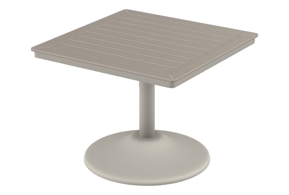 36" Square Dining Height Weighted Pedestal Table w/ hole