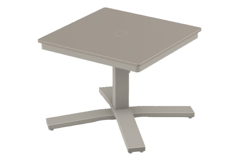 24" Square End Table Height Pedestal Table w/ hole