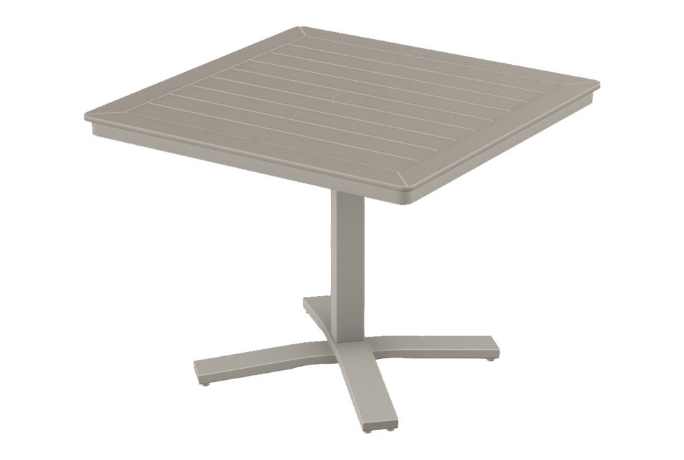 36" Square Dining Height Pedestal Table w/ hole