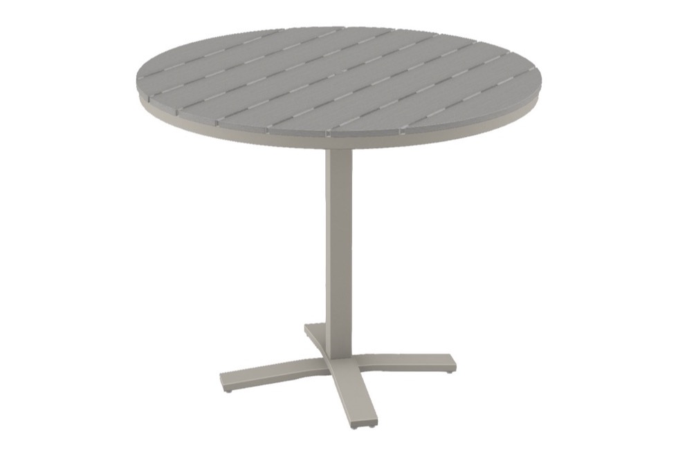 48" Round Bar Height Pedestal Table w/ hole
