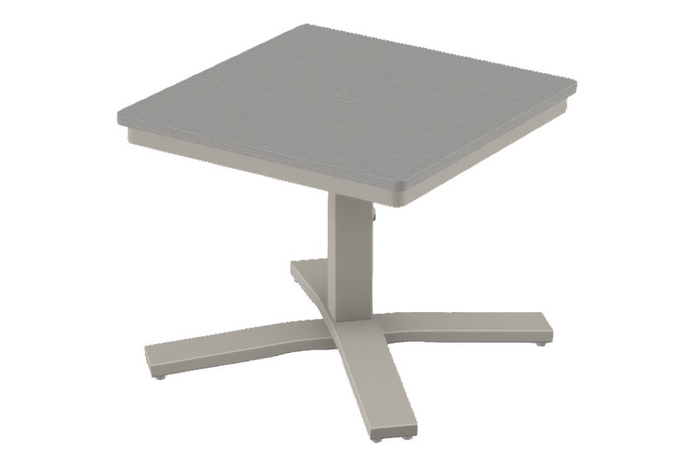 24" Square End Table Height Pedestal Table w/ hole
