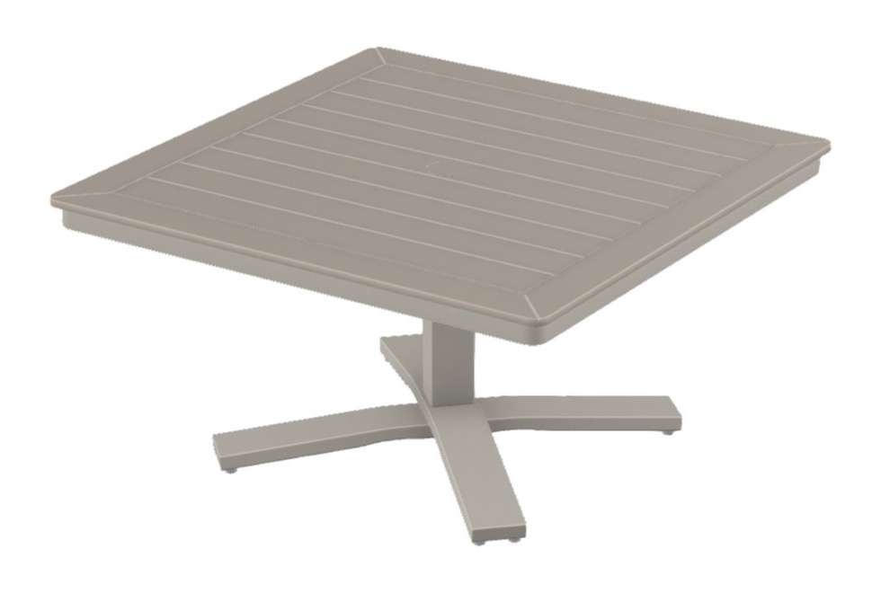 36" Square End Table Height Pedestal Table w/ hole