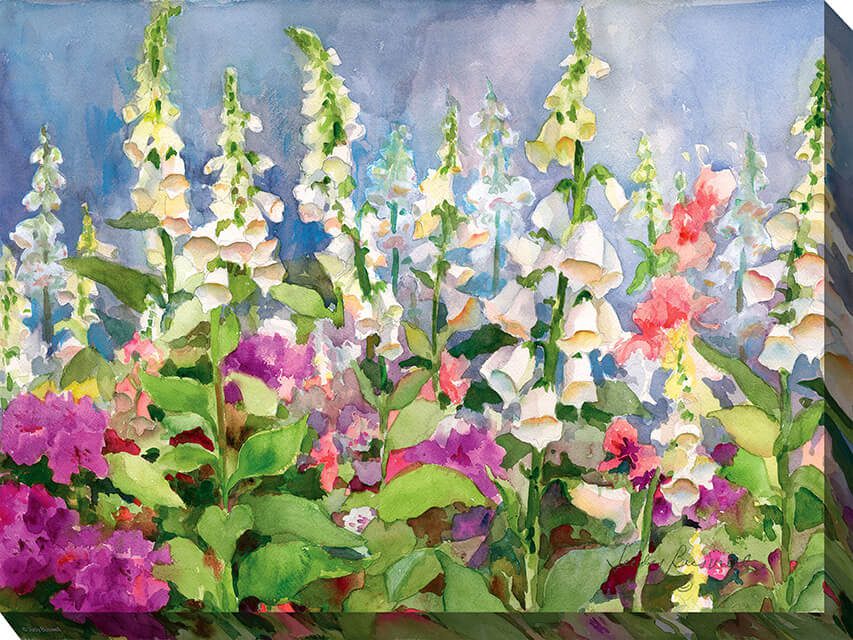 Foxgloves Outdoor Canvas Art (40" x 30")