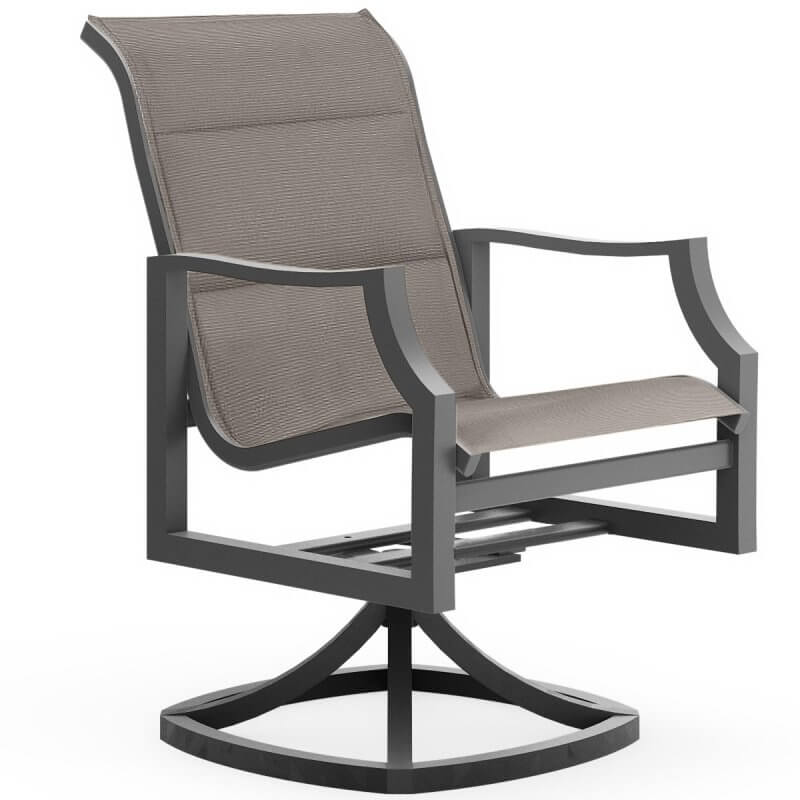Nico High back dining arm swivel chair - padded sling
