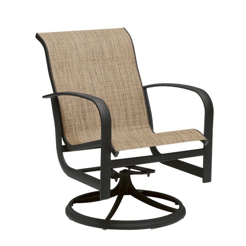 Fremont Sling Swivel Rocking Dining Arm Chair