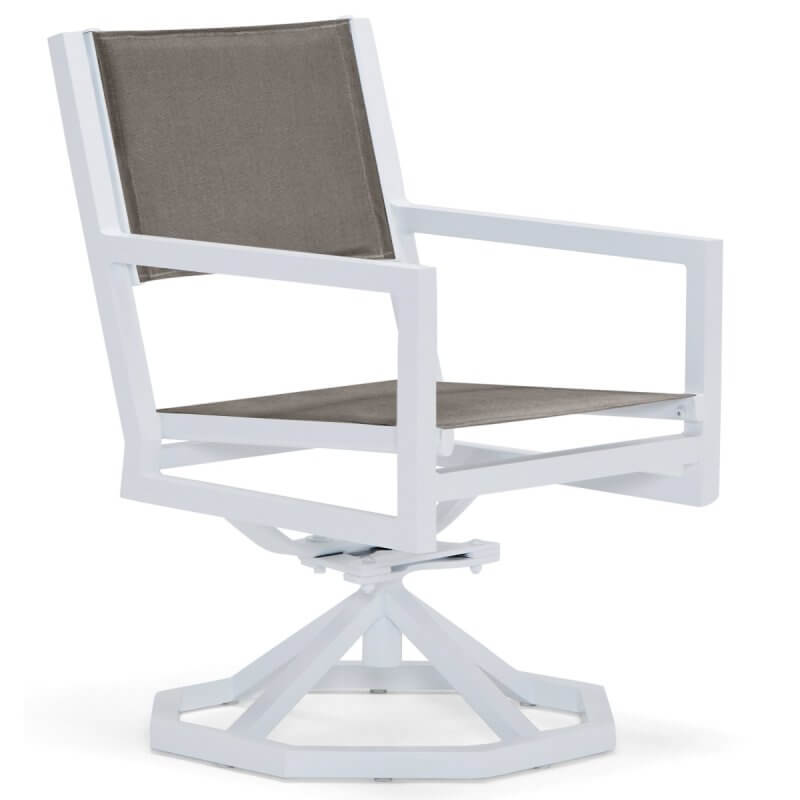 Palm Coast Padded Sling Swivel Rocking Dining Chair
