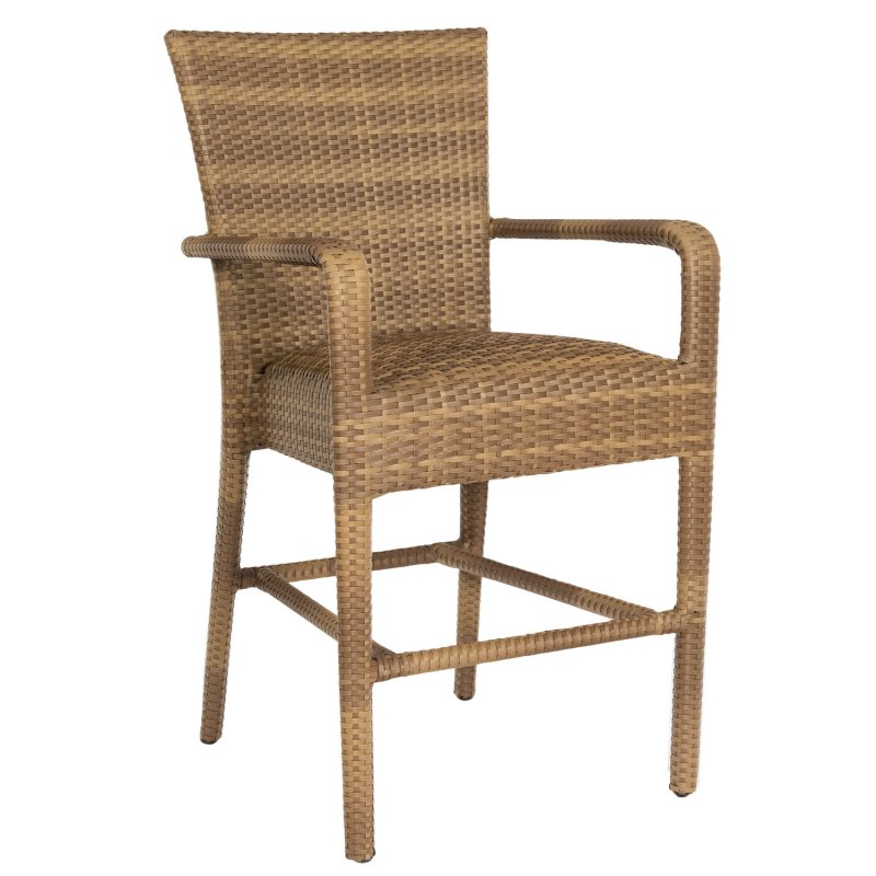 All-Weather Padded Seat Counter Stool with Arms