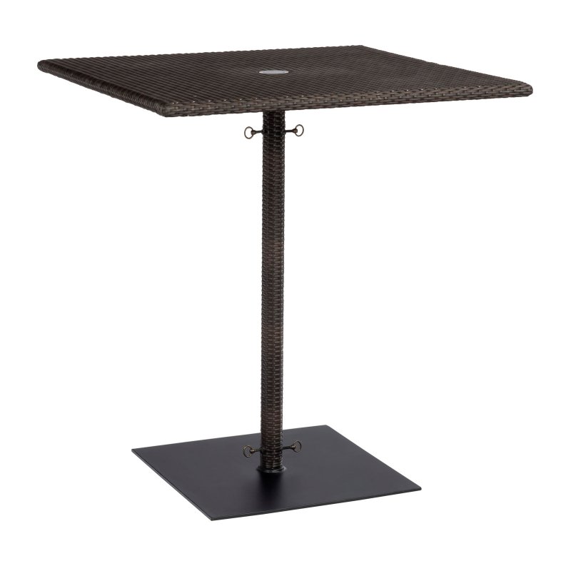 Et Cetera Square Umbrella Bar Height Table with Weighted Base