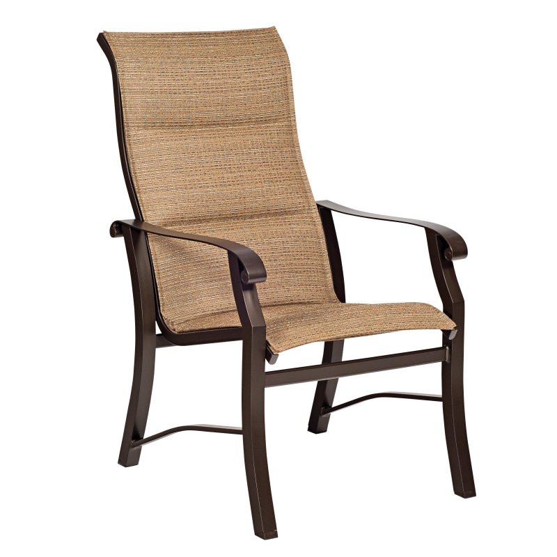 Cortland Padded Sling High Back Dining Arm Chair