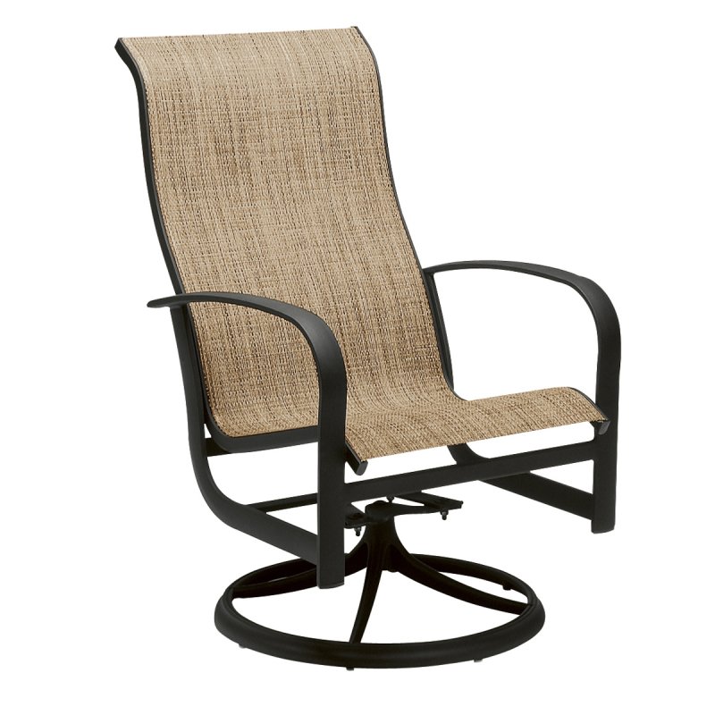 Fremont Sling High Back Swivel Rocking Dining Arm Chair